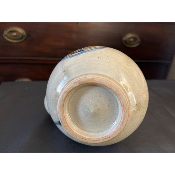 Japanese Stoneware Tea Pot Vintage Hand Painted Mid-Century - Picture 6 of 9